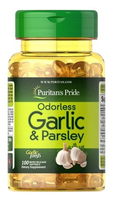 Puritan's Pride Odorless Garlic & Parsley 500 mg / 100 mg 100 капсул 2850 фото