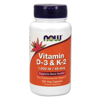 NOW Vitamin D3 & K2 120 капсул 1032 фото