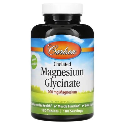 Carlson Chelated Magnesium Glycinate 200 mg 180 таб CAR-05612 фото