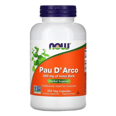 NOW Pau D' Arco 500 mg 250 капс NOW-04726 фото
