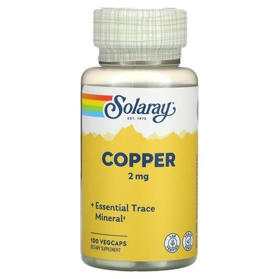 Solaray Copper 2 mg 100 капсул SOR-45931 фото