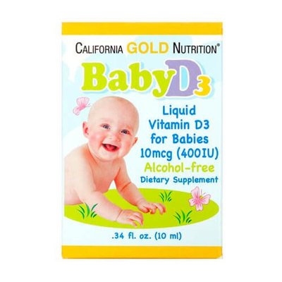 California Gold Nutrition Baby Vitamin D3 400 IU 10 ml 1131 фото
