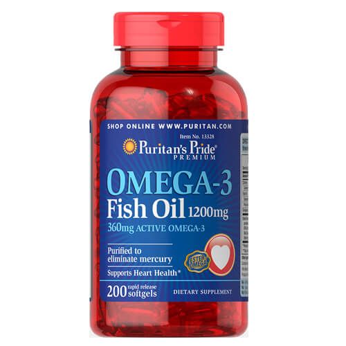 Puritan's Pride Omega-3 Fish Oil 1200 mg 200 капс 13328 фото