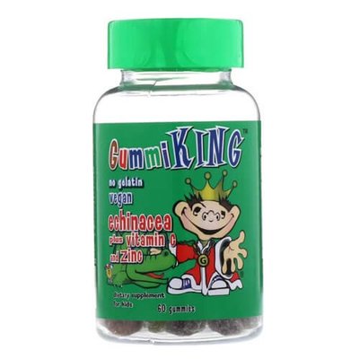 GummiKing Echinacea Plus Vitamin C and Zinc 60 жувальних цукерок 924 фото