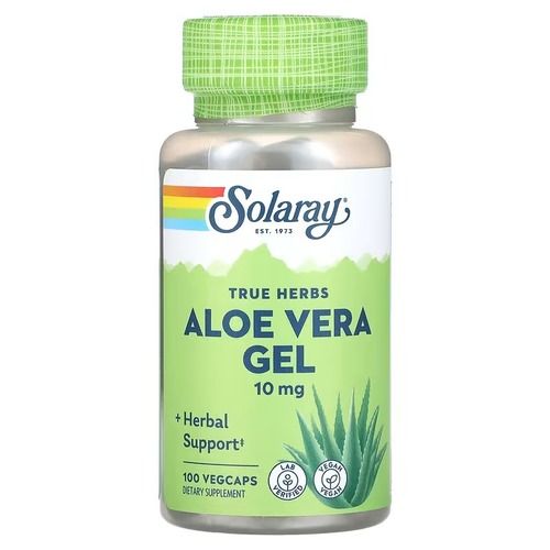 Solaray Aloe Vera Gel 10 mg 100 рослинних капсул SOR-00120 фото