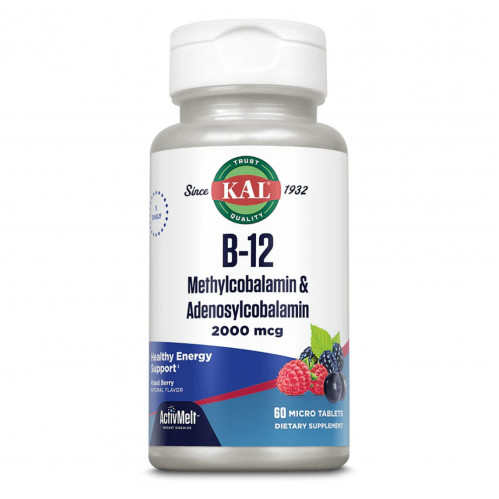 B-12 Methylcobalamin and Adenosylcobalamin 2000mcg - 60 tabs B-12 Methylcobalamin and Adenosylcobalamin 2000mcg - 60 tabs
