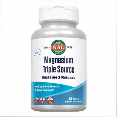 Magnesium Sustained Release Triple Source 500mg - 100 tabs Magnesium Sustained Release Triple Source 500mg - 100 tabs