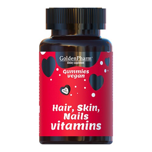 Вітаміни та мінерали Golden Pharm Hair Skin Nails Vitamins, 60 желейок