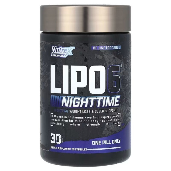 Жироспалювач Nutrex Research Lipo-6 NightTime, 30 капсул