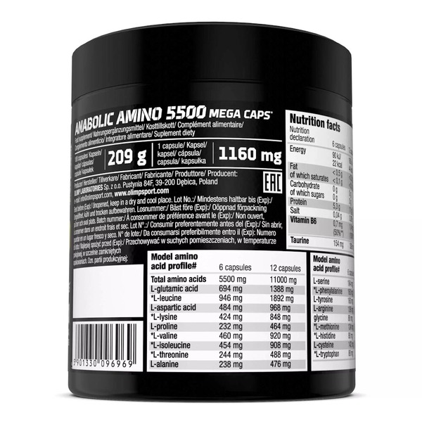 Амінокислота Olimp Sport Nutrition Anabolic Amino 5500, 180 капсул. Фото 2