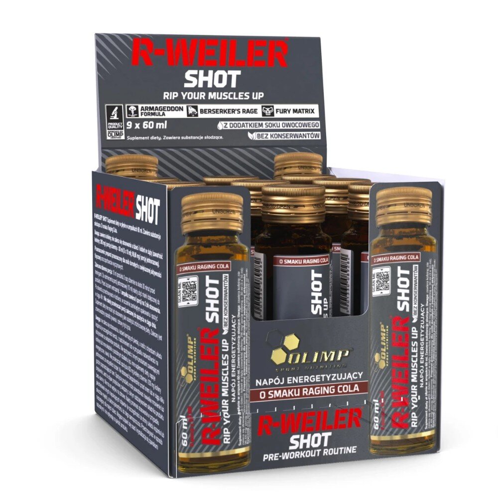 Предтренировочный комплекс Olimp Sport Nutrition R-Weiler Shot, 9*60 мл. Фото 3