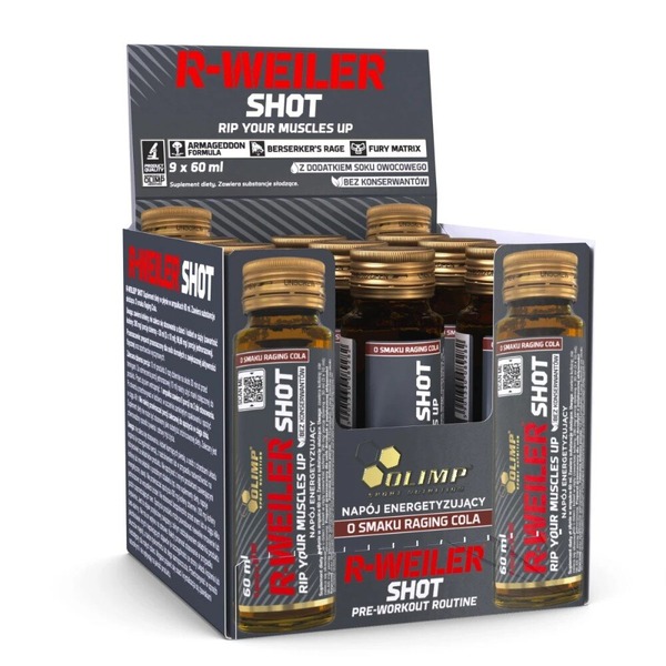 Предтренировочный комплекс Olimp Sport Nutrition R-Weiler Shot, 9*60 мл. Фото 3