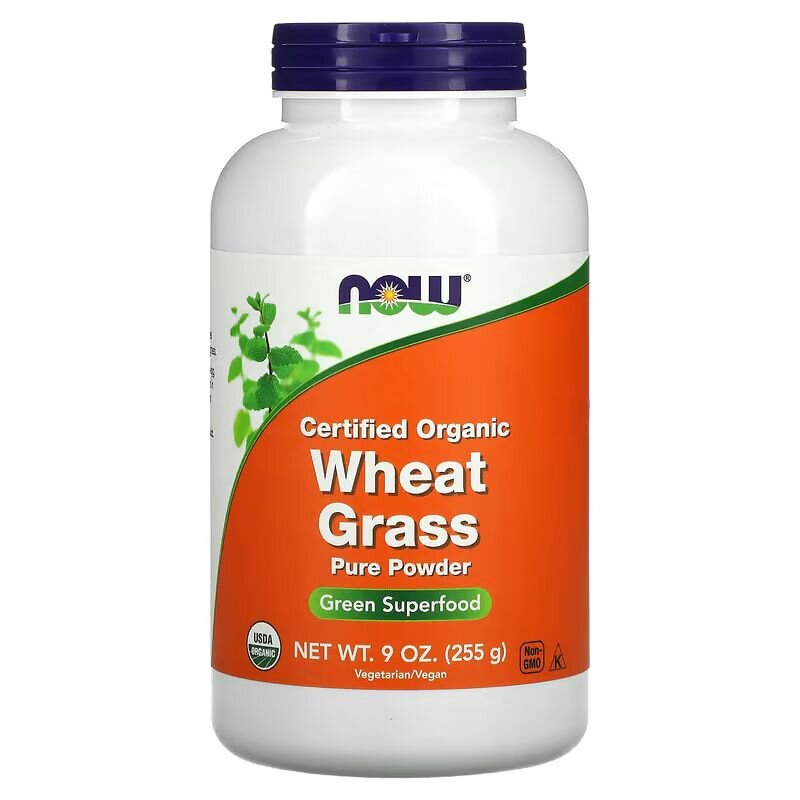 Натуральна добавка NOW Wheat Grass Pure Powder Certified Organic, 255 грам