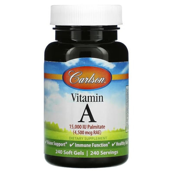 Вітаміни та мінерали Carlson Labs Vitamin A 15000 IU, 240 капсул