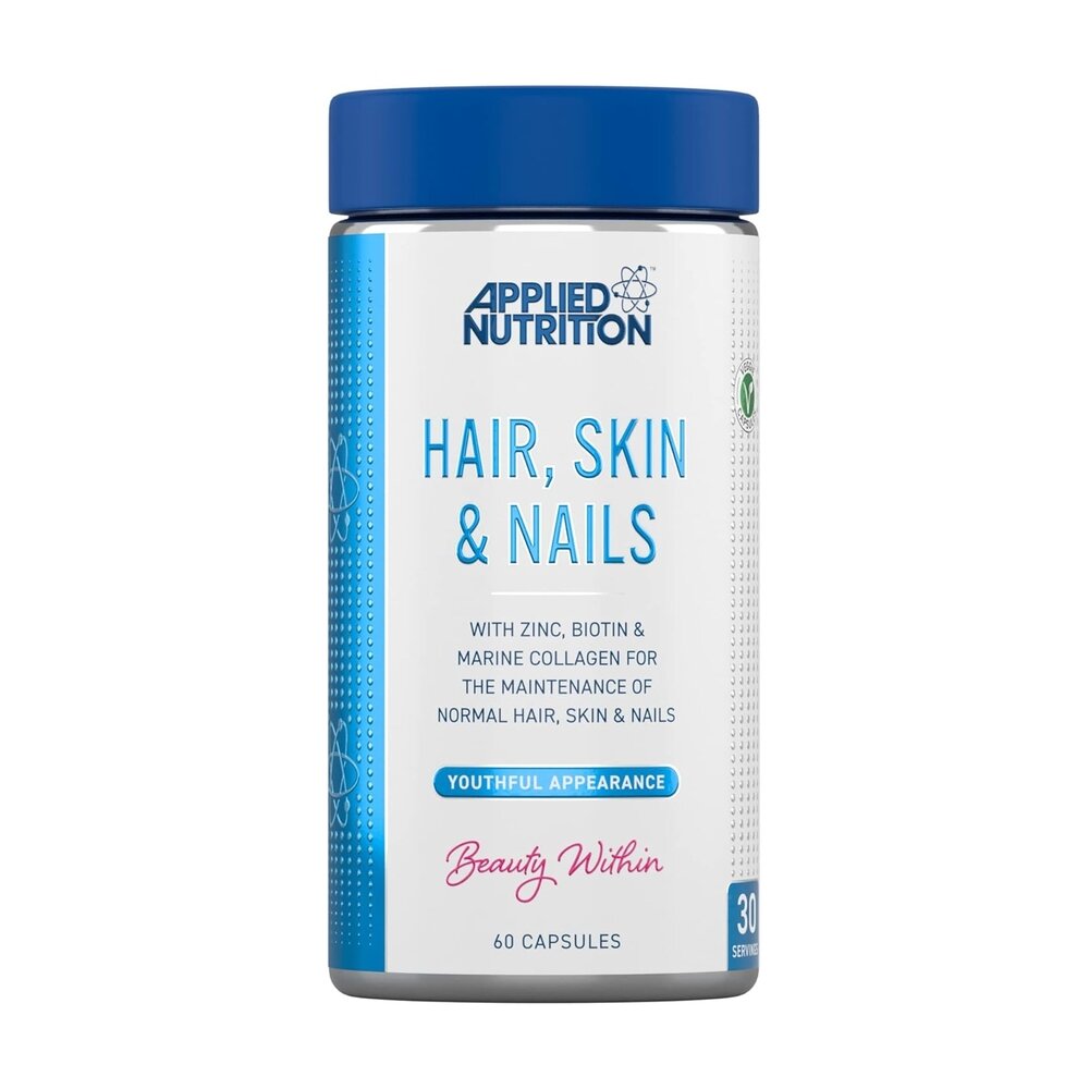 Витамины и минералы Applied Nutrition Hair, Skin & Nails, 60 капсул для поддержки волос, кожи и ногтей