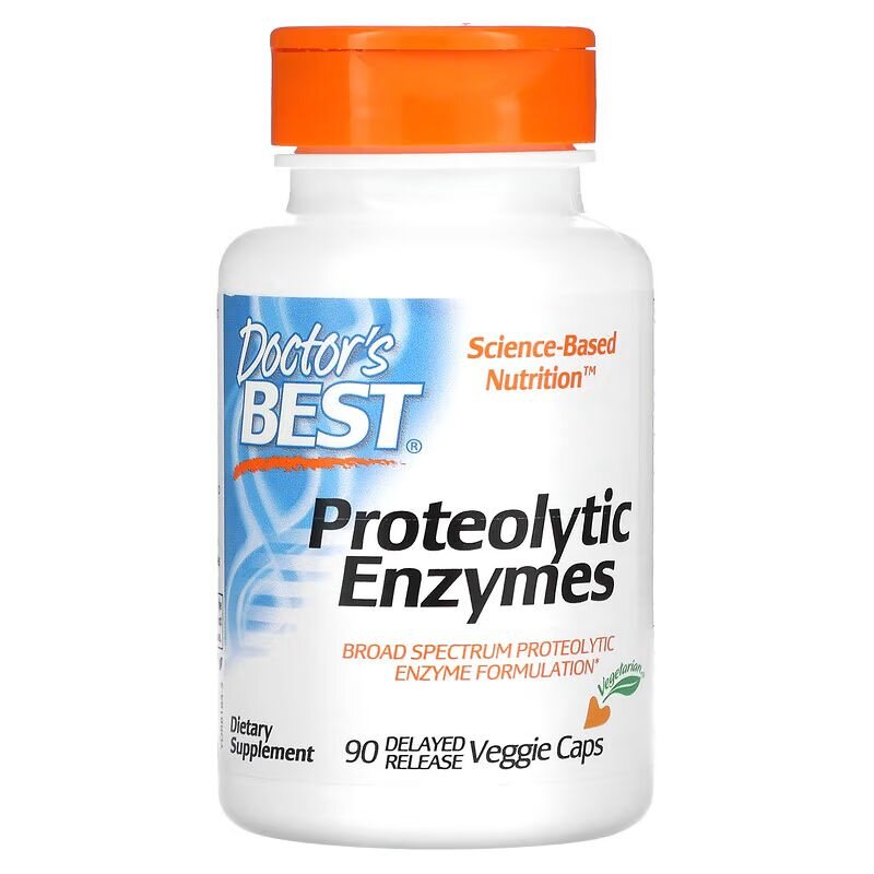 Протеолітичні ферменти Doctor's Best Proteolytic Enzymes, 90 вегакапсул