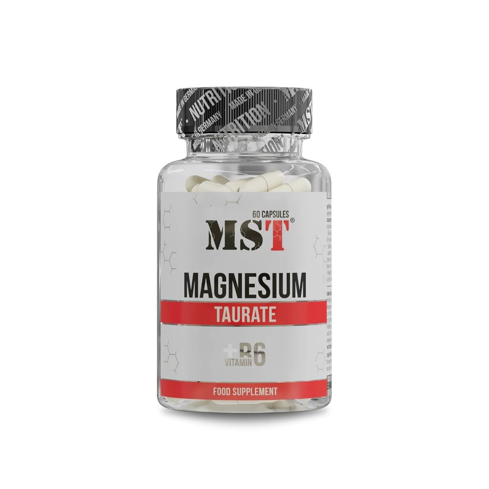 Магний таурат з вітаміном В6 MST Nutrition Magnesium Taurate + Vitamin B6, 60 капсул