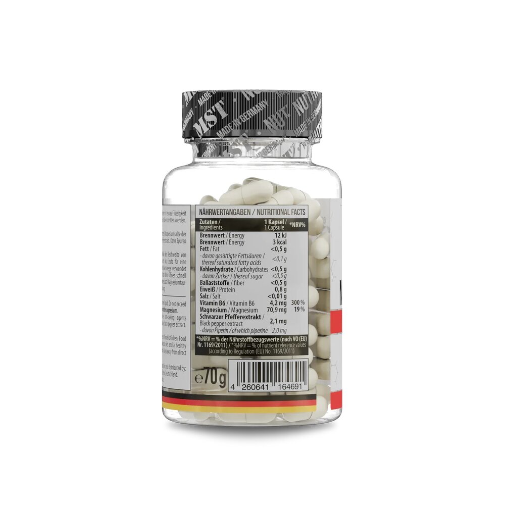 Магний таурат з вітаміном В6 MST Nutrition Magnesium Taurate + Vitamin B6, 60 капсул. Фото 2