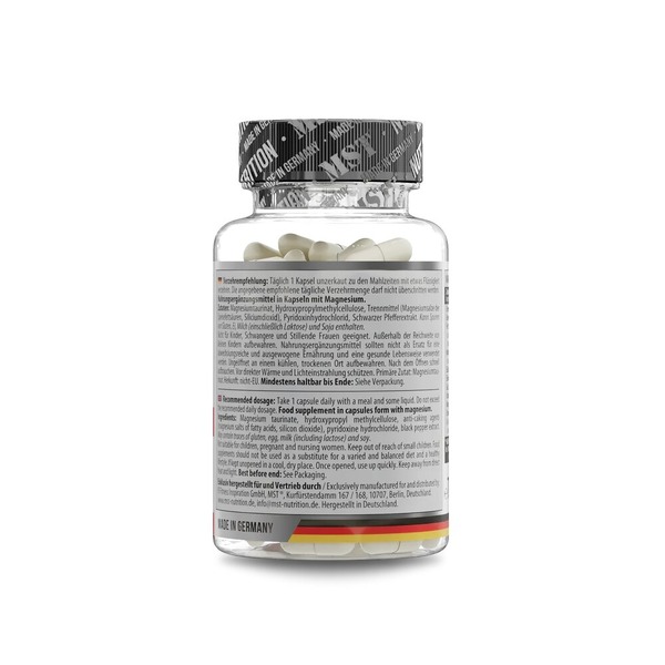 Магний таурат з вітаміном В6 MST Nutrition Magnesium Taurate + Vitamin B6, 60 капсул. Фото 3