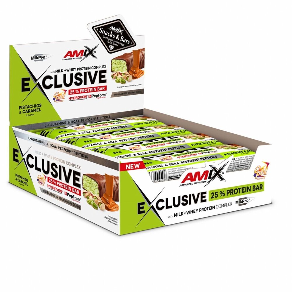 Батончик AMIX Exclusive Protein Bar, 12*85 грамм. Фото 8