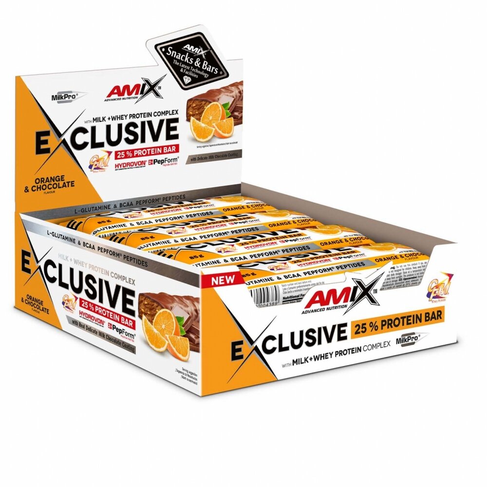 Батончик AMIX Exclusive Protein Bar, 12*85 грамм. Фото 2