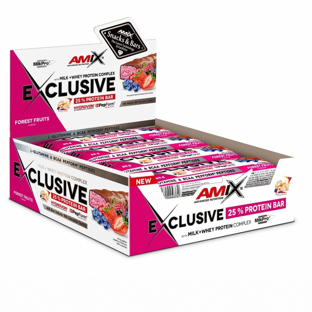 Батончик AMIX Exclusive Protein Bar, 12*85 грамм. Фото 9