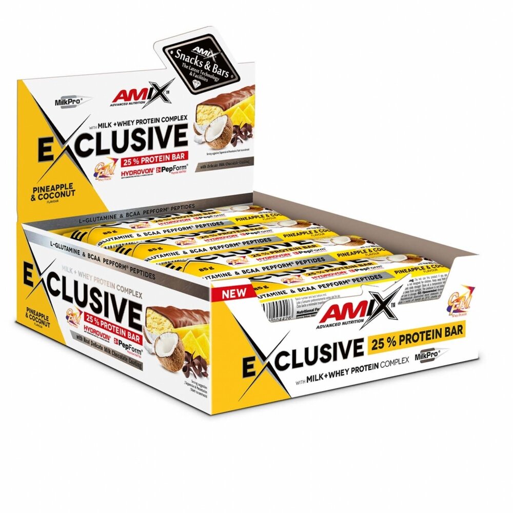 Батончик AMIX Exclusive Protein Bar, 12*85 грамм