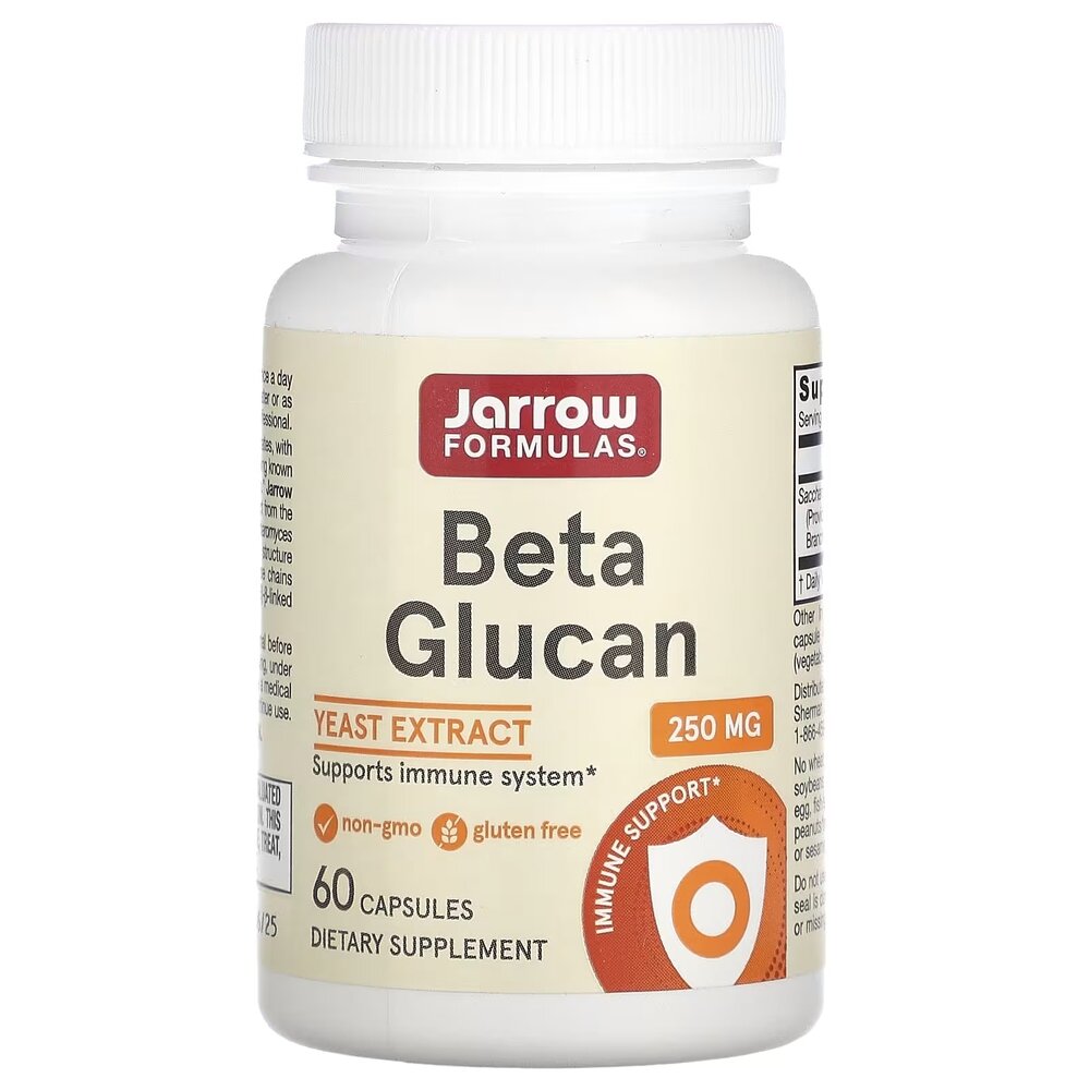 Бета-глюкан Jarrow Formulas Beta Glucan 250 mg, 60 капсул для підтримки імунної системи