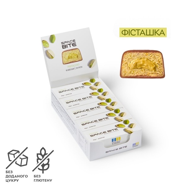 Батончики Spacefood Space Bite Protein Bar Pistachio, 10*45 грам