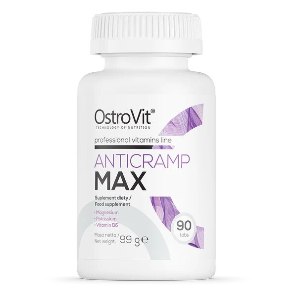 Магній, калій та вітамін B6 OstroVit Anticramp Max, 90 таблеток для підтримки м'язів