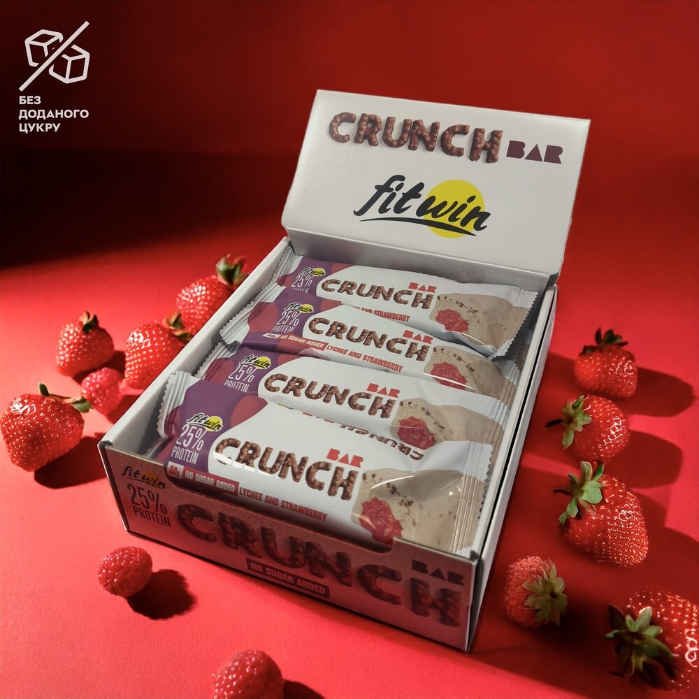 Батончик FitWin Crunch Bar 25%, 12*50 грам. Фото 4