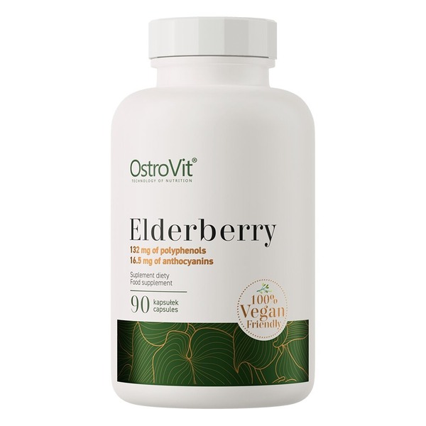 Экстракт бузины OstroVit Vege Elderberry, 90 капсул для поддержки иммунной системы