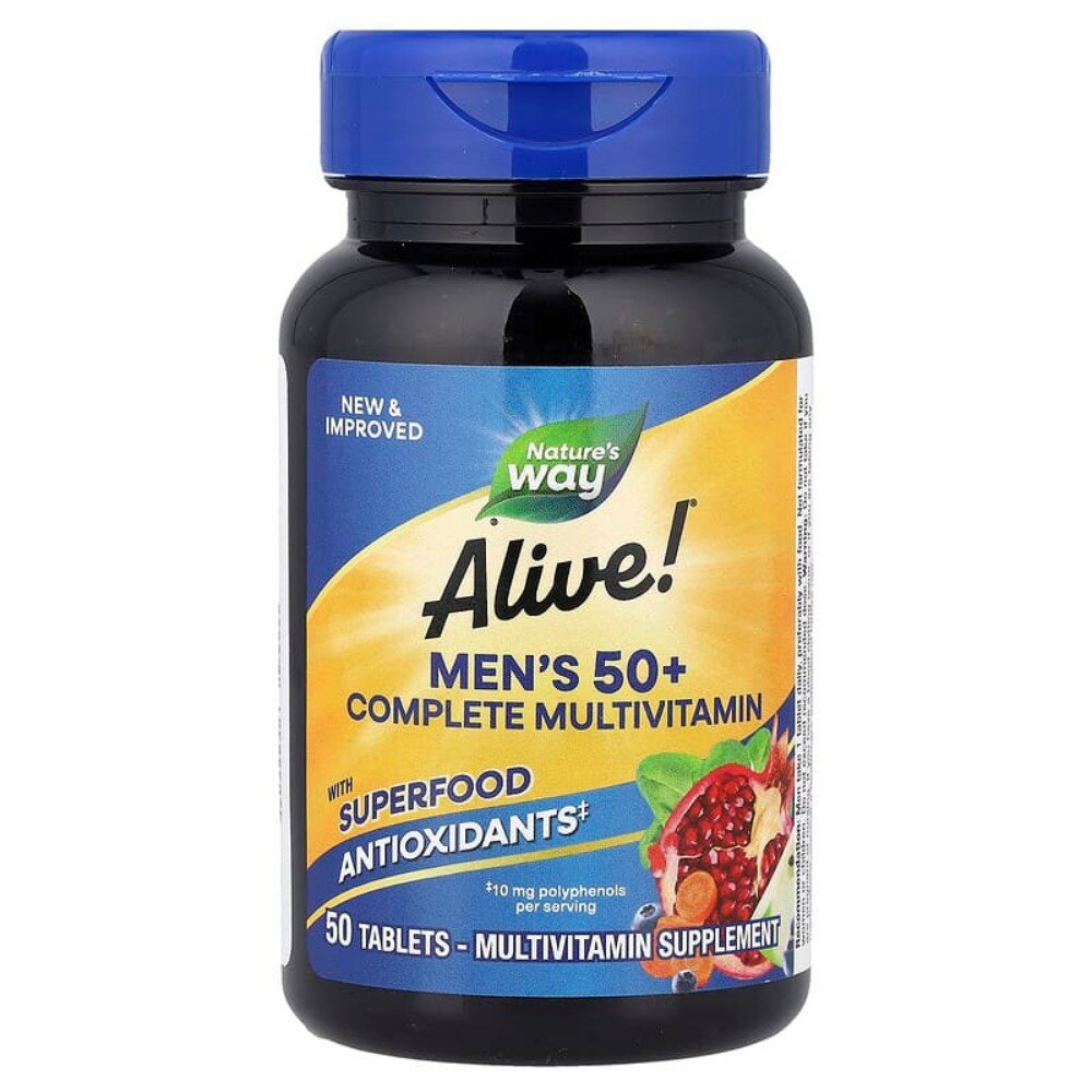 Комплекс для здоров'я чоловіків 50+ Nature's Way Alive! Men's 50+, 50 таблеток. Фото 5
