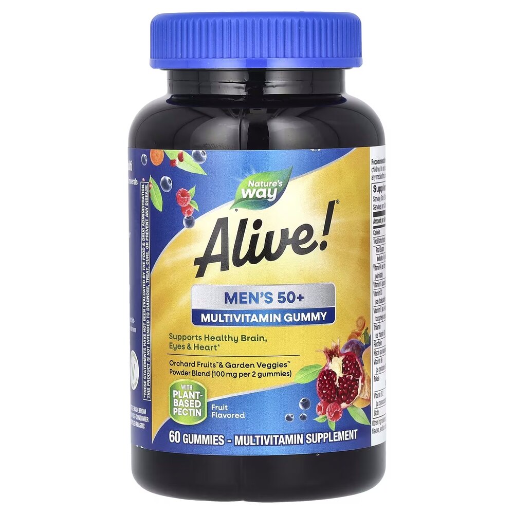 Комплекс для здоров'я чоловіків 50+ Nature's Way Alive! Men's 50+ Gummy, 60 желейок