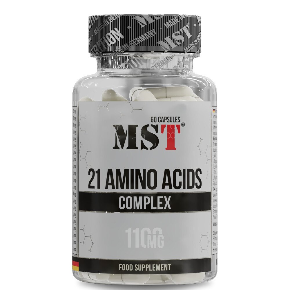 Амінокислота MST Nutrition 21 Amino Acids, 60 капсул для підтримки м'язів