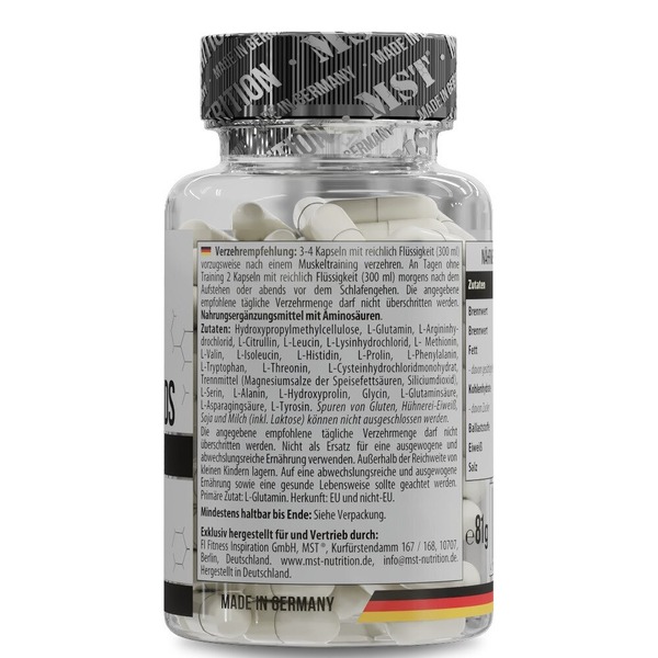 Амінокислота MST Nutrition 21 Amino Acids, 60 капсул для підтримки м'язів. Фото 3
