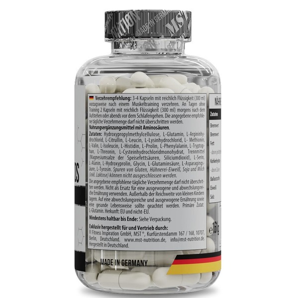 Амінокислота MST Nutrition 21 Amino Acids, 120 капсул для підтримки м'язів. Фото 2
