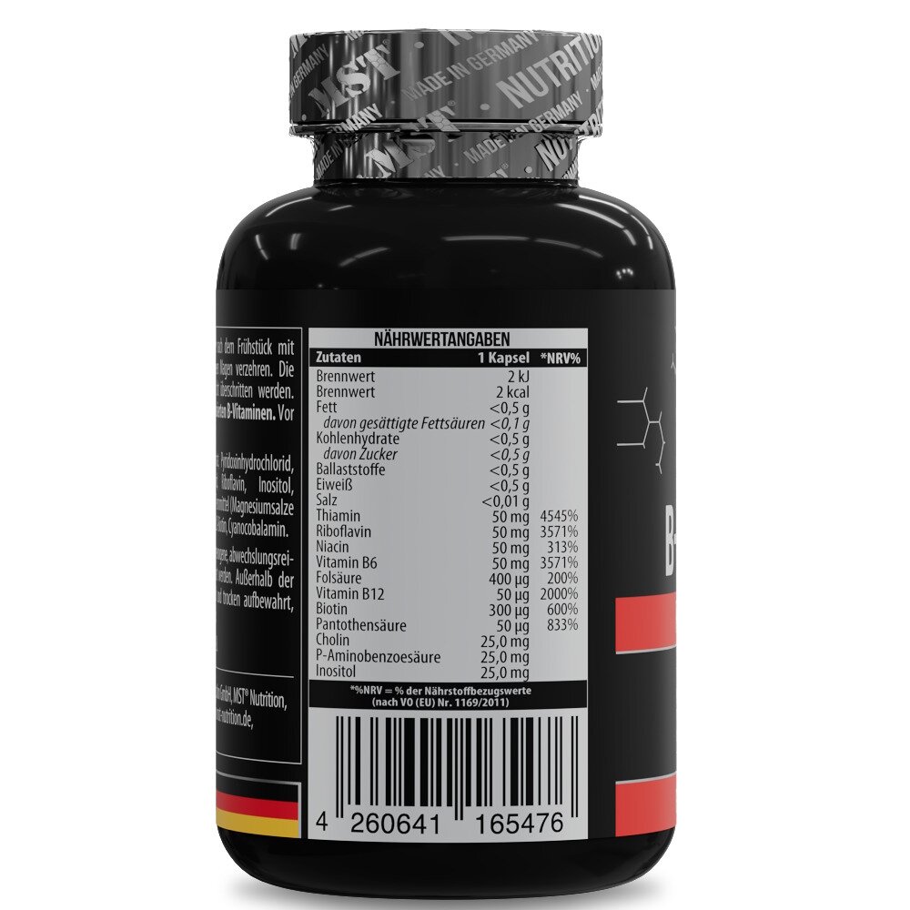 Комплекс вітамінів групи B MST Nutrition B-Complex Professional, 120 капсул для підтримки загального здоров'я. Фото 3
