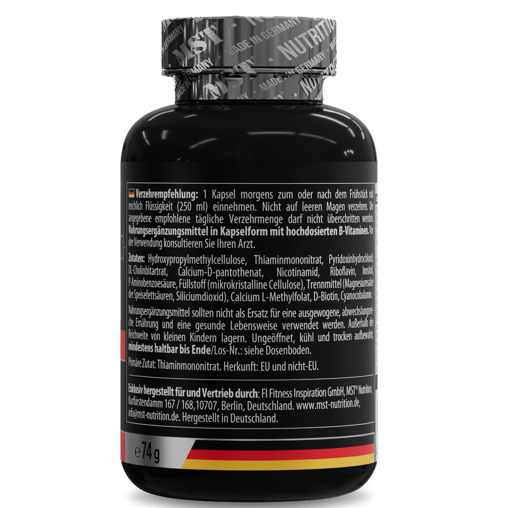 Комплекс вітамінів групи B MST Nutrition B-Complex Professional, 120 капсул для підтримки загального здоров'я. Фото 2