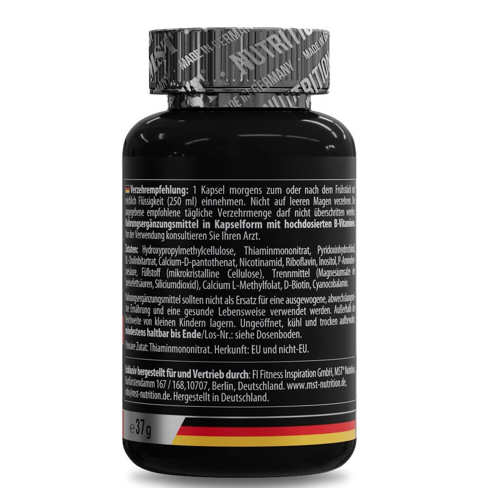 Комплекс вітамінів групи В MST Nutrition B-Complex Professional, 60 капсул для підтримки енергії та загального здоров’я. Фото 2