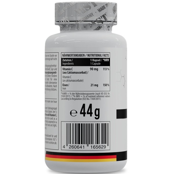 Вітамін С та залізо MST Nutrition Iron Bisglycinate, 60 капсул для профілактики залізодефіцитної анемії. Фото 3