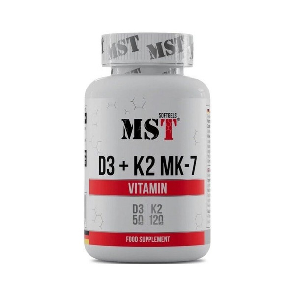Витамин D3 и K2 MST Nutrition Vitamin D3 + K2 MK7, 60 капсул
