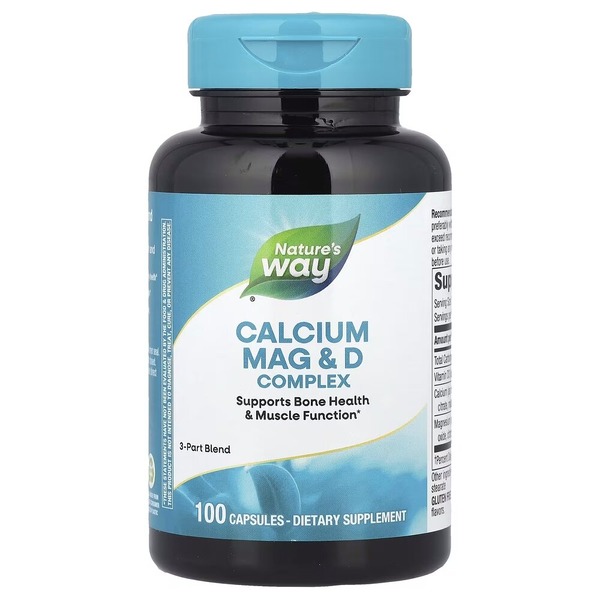 Кальцій, магній та вітамін D Nature's Way Calcium Mag & D, 100 капсул для підтримки кісток, зубів та м'язів
