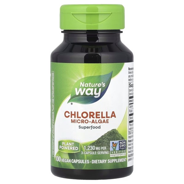 Хлорелла Nature's Way Chlorella Micro-Algae, 100 вегакапсул для поддержки иммунной системы