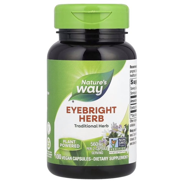 Очанка Nature's Way Eyebright Herb, 100 капсул для поддержки глаз и зрения