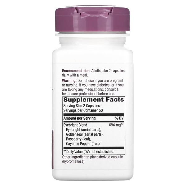 Суміш трав Nature's Way Eyebright Herbal Blend, 100 капсул для підтримки очей та зору. Фото 2