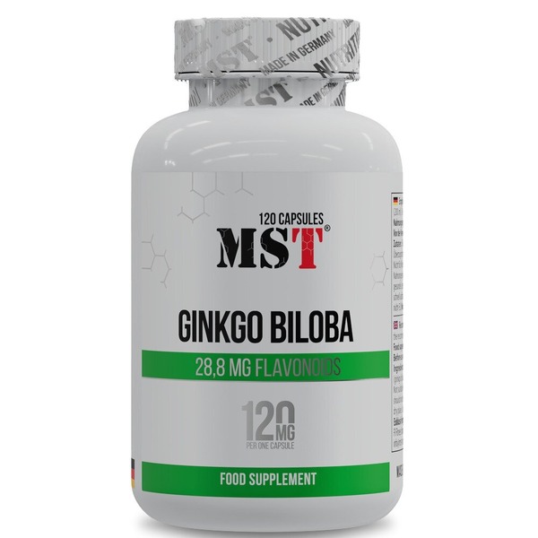Екстракт гінкго білоба MST Nutrition Ginkgo Biloba, 120 капсул для підтримки пам'яті, мозку та кровообігу