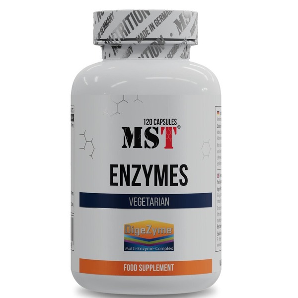 Комплекс пищеварительных ферментов MST Nutrition Enzymes DigeZyme, 120 капсул для поддержания желудочно-кишечного тракта
