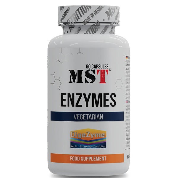 Комплекс пищеварительных ферментов MST Nutrition Enzymes DigeZyme, 60 капсул для поддержки желудочно-кишечного тракта