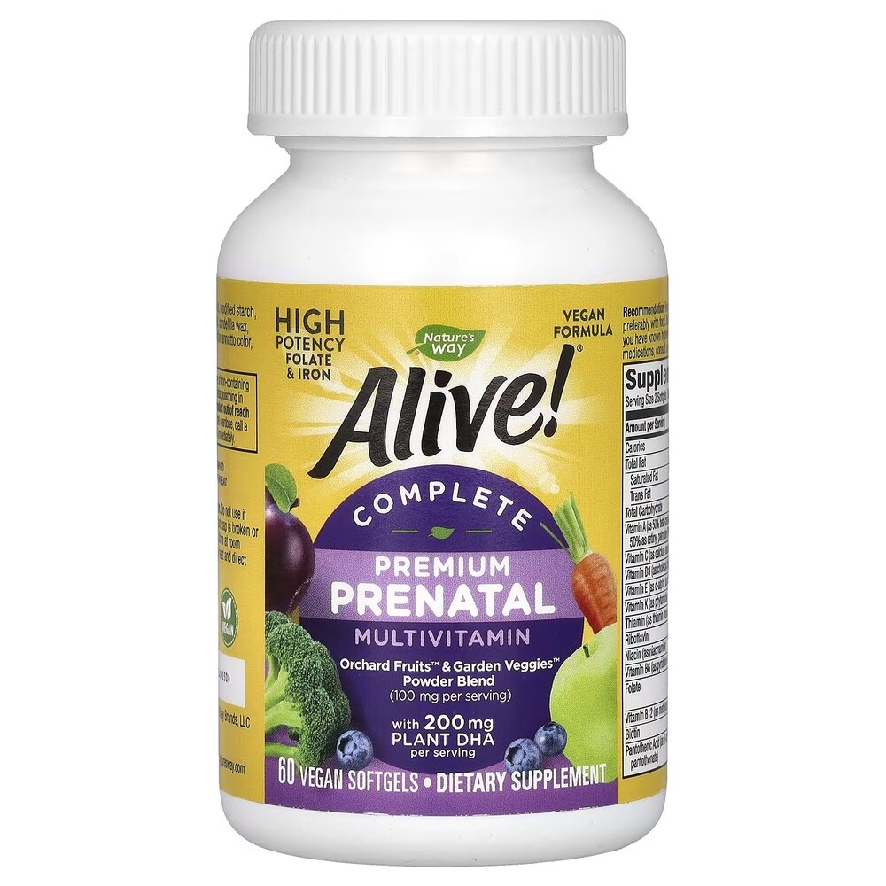 Комплекс для здоров'я матері та дитини Nature's Way Alive! Premium Prenatal, 60 капсул. Фото 2